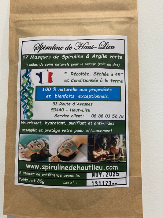 5-Masques de Spiruline & Argile verte (27 doses)